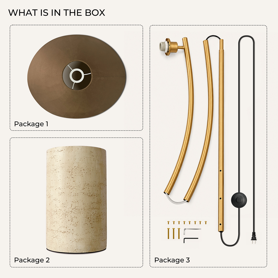 E&S MCM Arc Floor Lamp - what is in the box