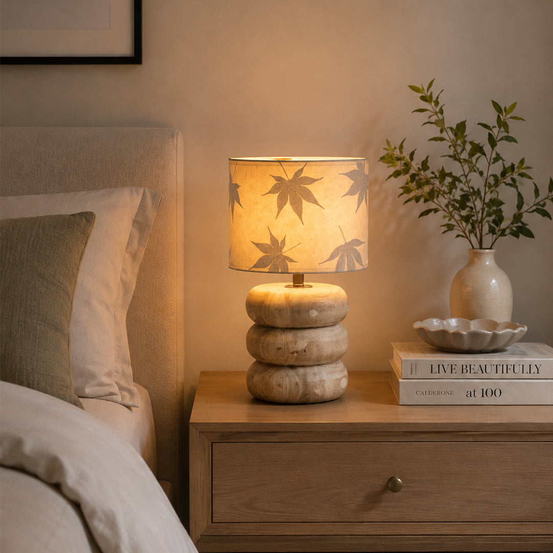 Ease & Settle botanical shade stone table lamp 04