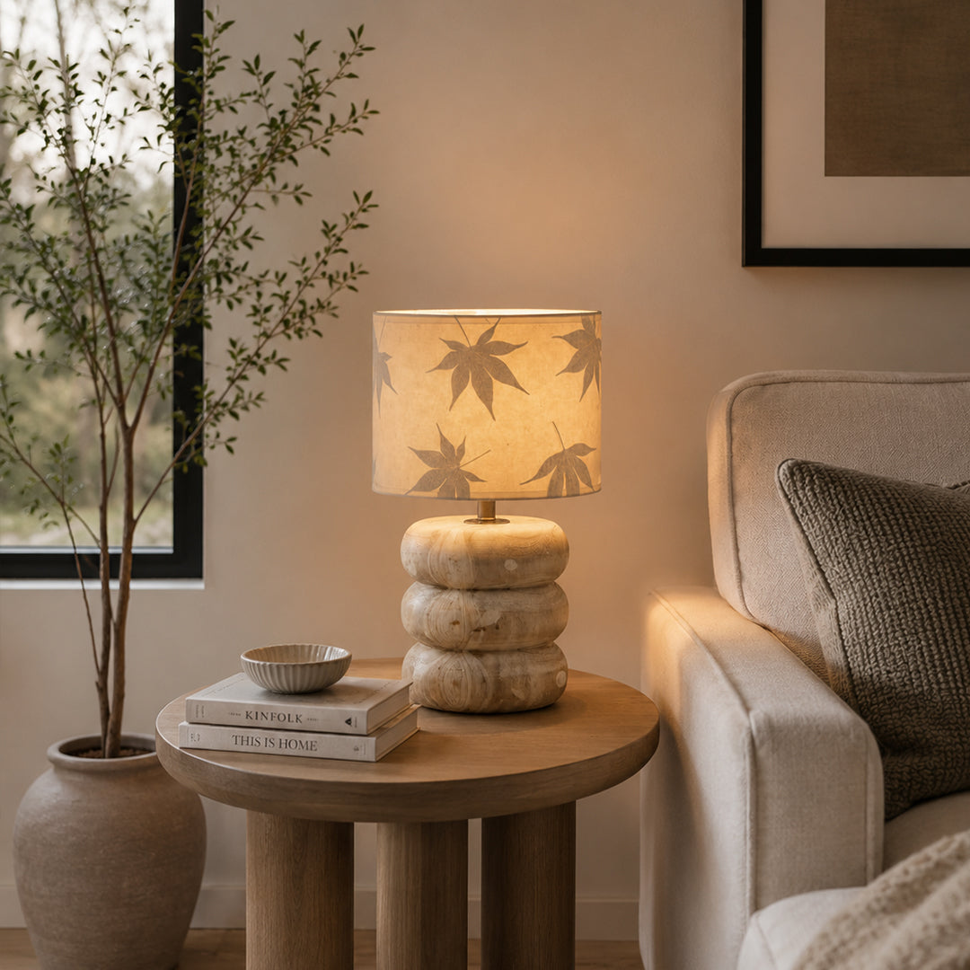 Ease & Settle botanical shade stone table lamp 05