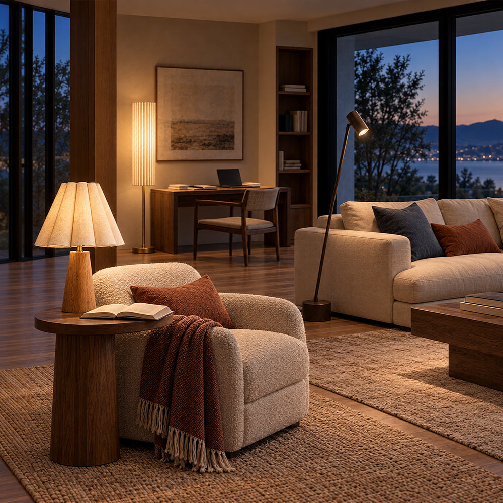 Ease & Settle Our Approach — layered lighting for changing moments