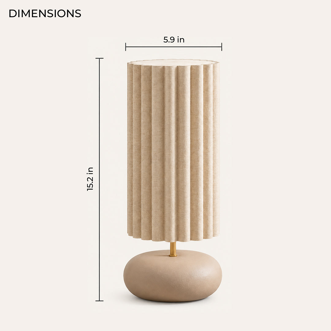 Ease & Settle pleated column stone table lamp 03