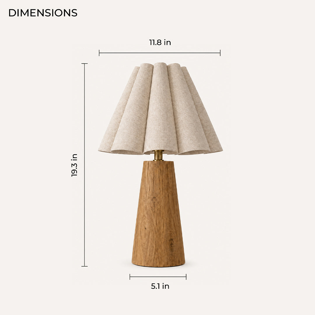 Ease & Settle pleated shade wood table lamp 03