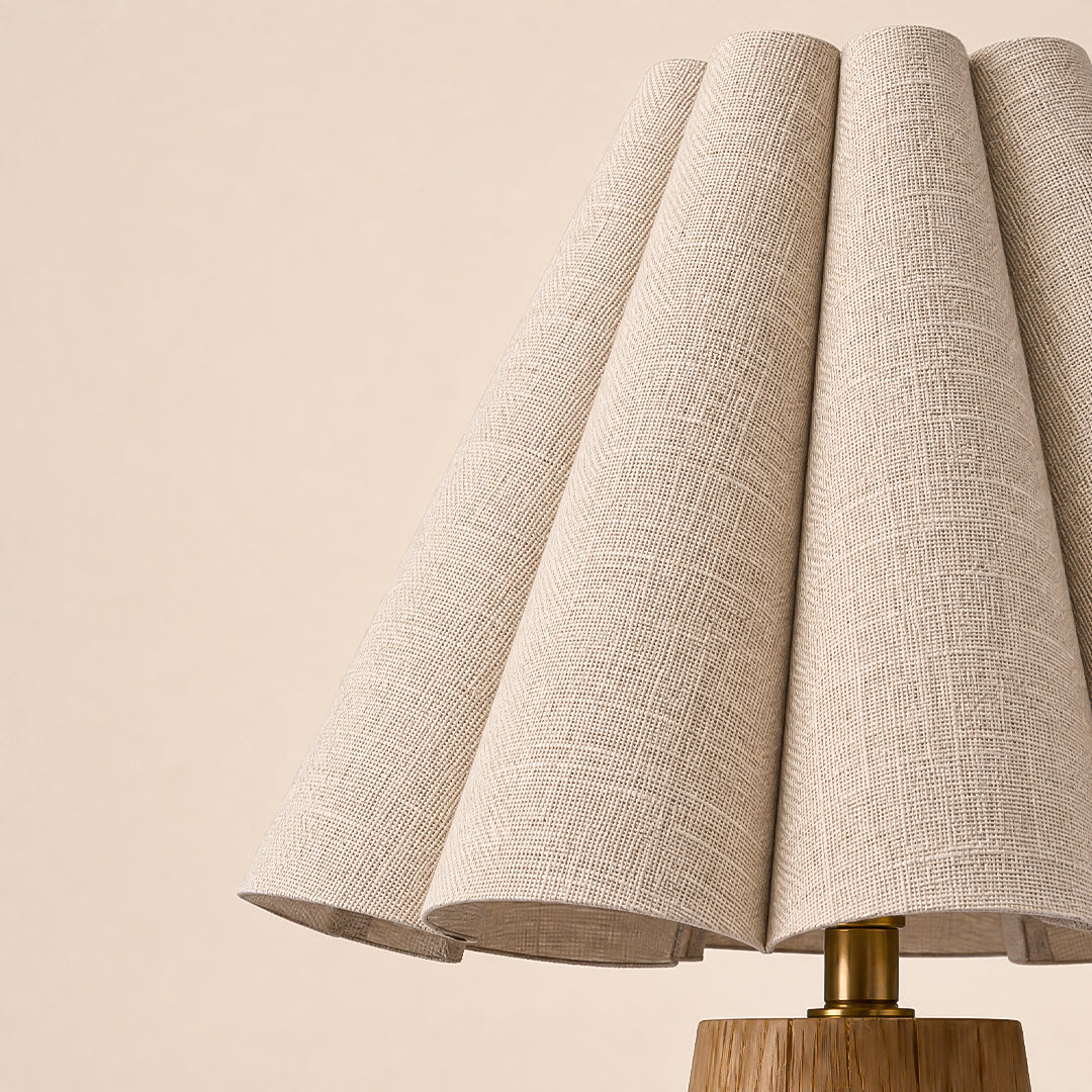 Ease & Settle pleated shade wood table lamp 07