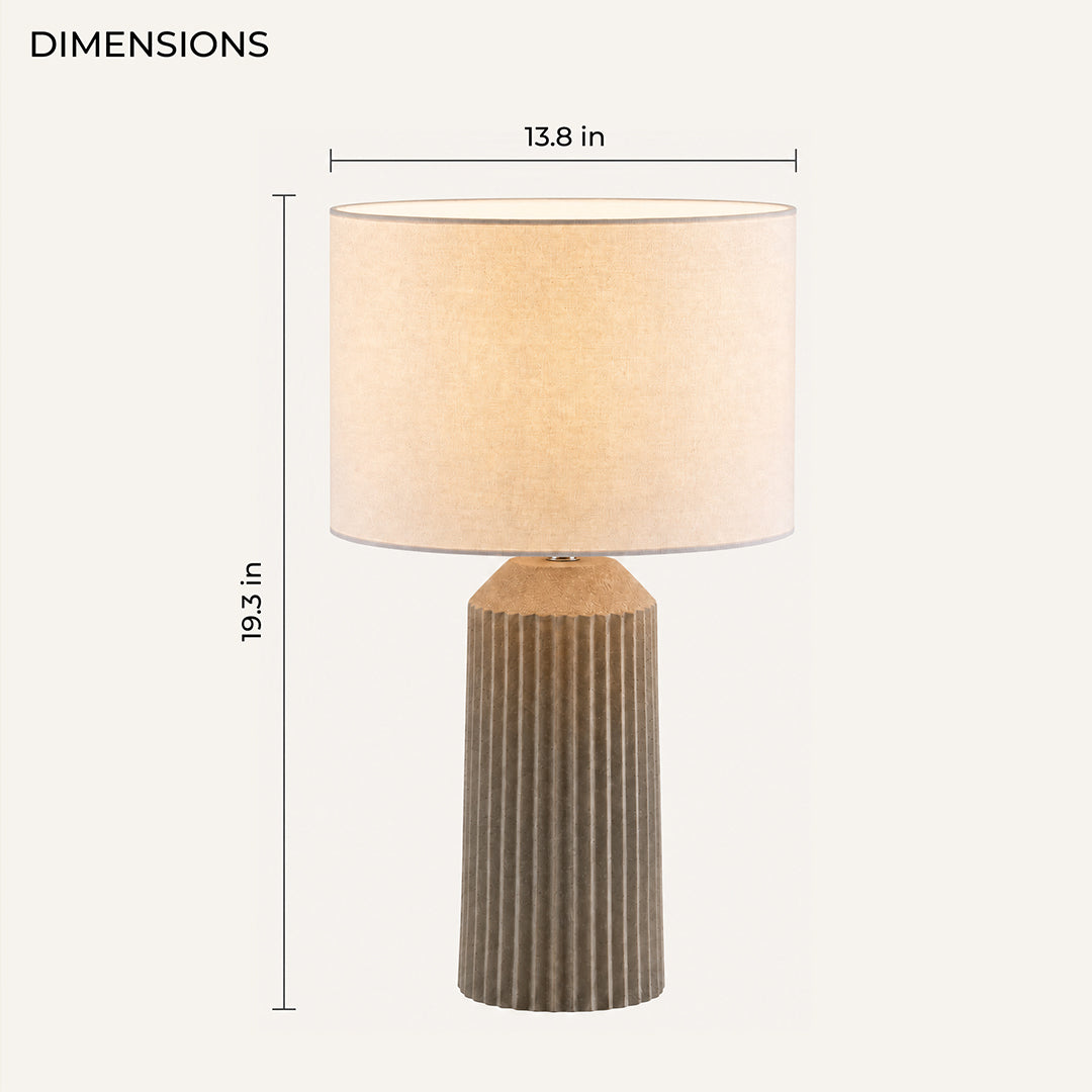 Ease & Settle ribbed ceramic table lamp 03