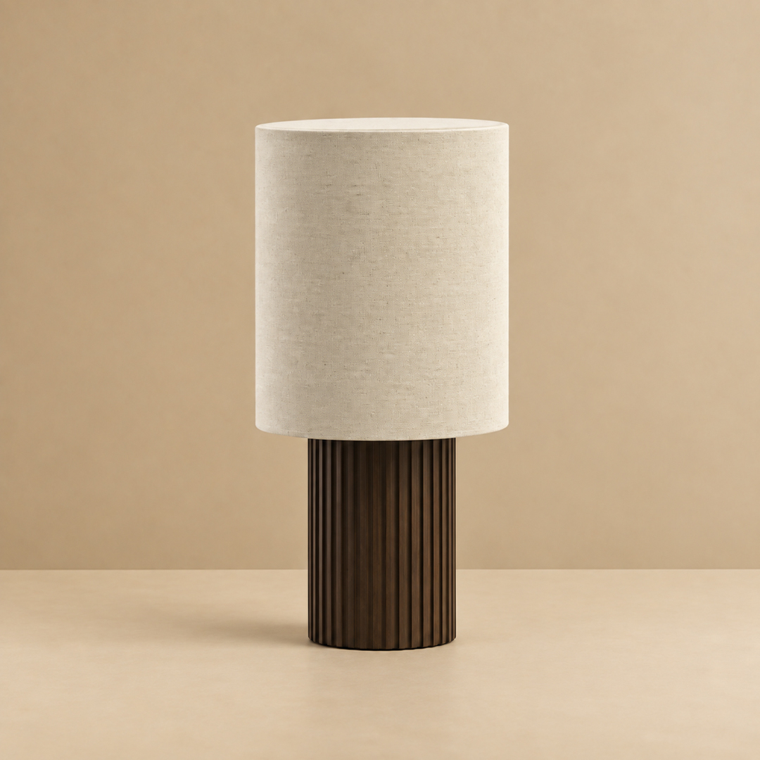 Ruve Fluted Wood Table Lamp — product view