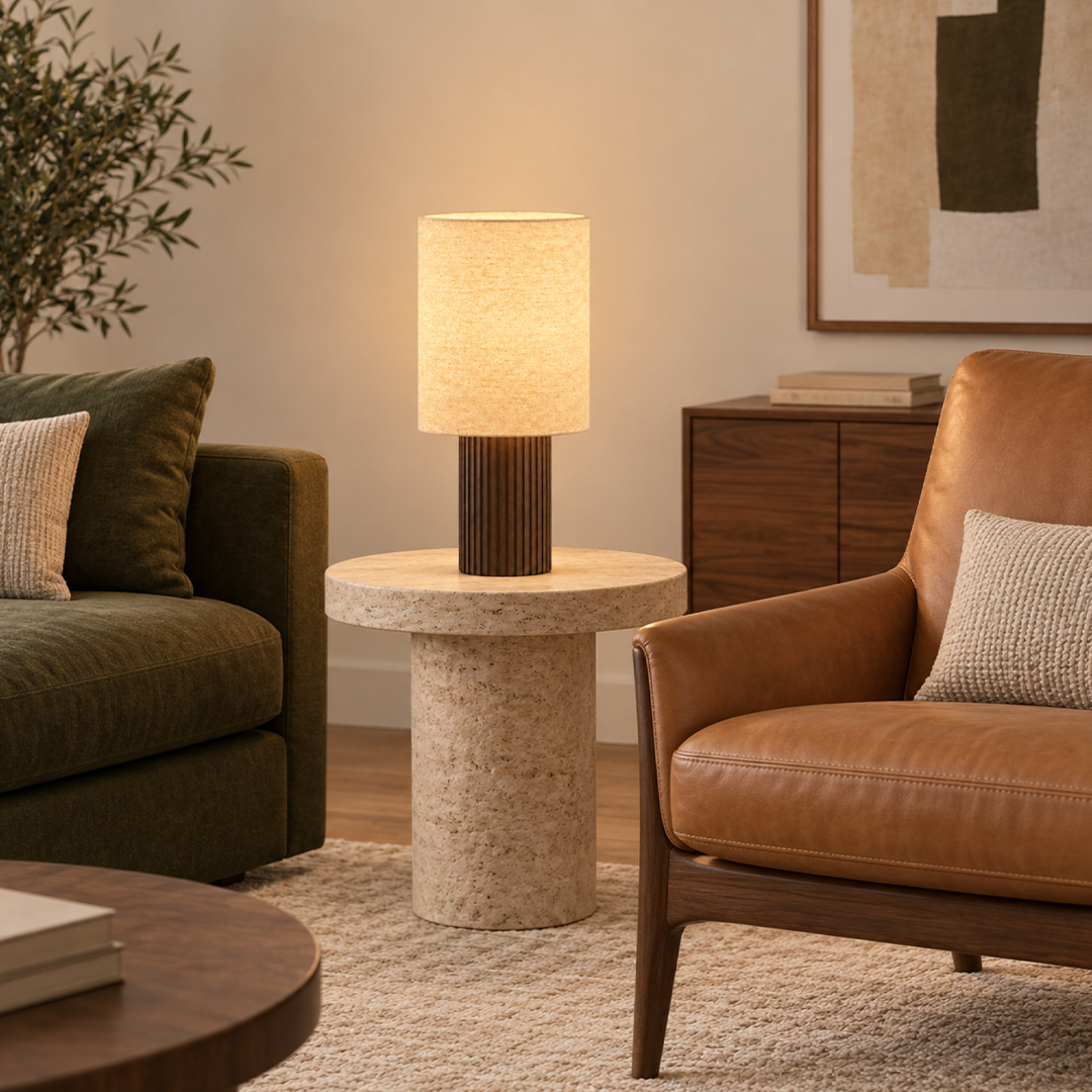 Ruve Fluted Wood Table Lamp — product view