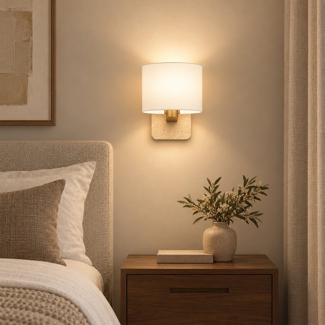 Ease & Settle travertine wall sconce 04
